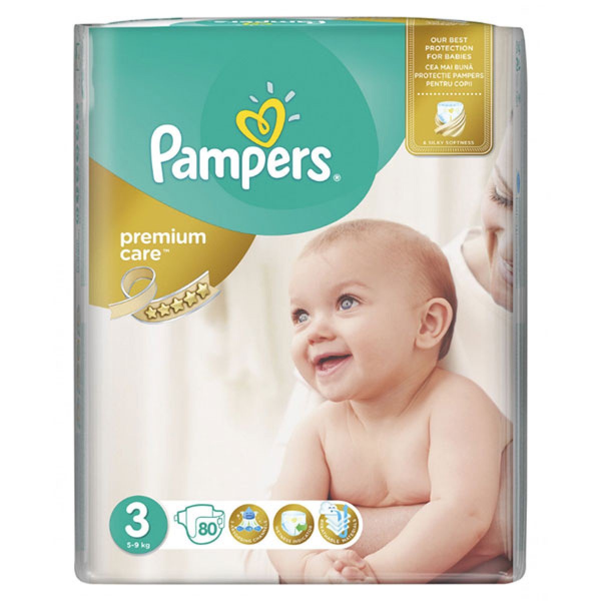 Scutece Pampers Premium Care 3 Midi, 80 buc, 5 - 9 kg