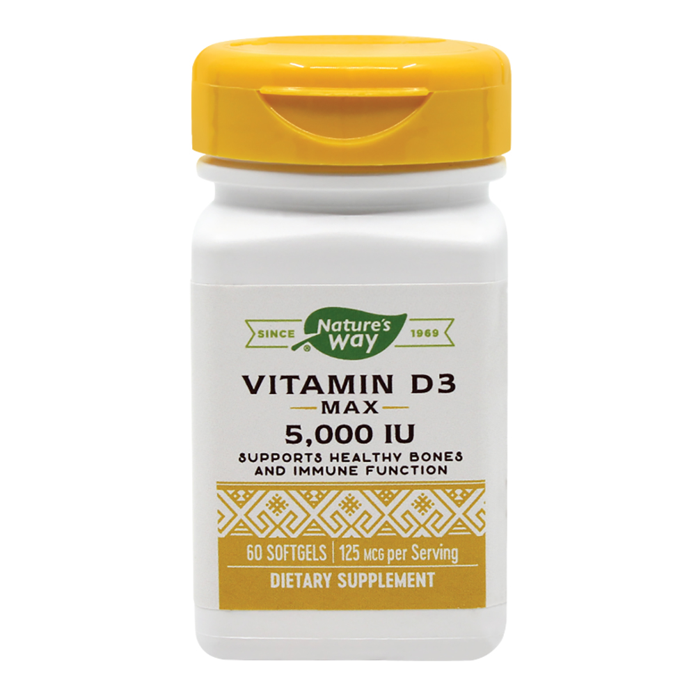Vitamin D3 5000UI, 60 capsule moi, Nature’s Way, Secom Natures Way imagine noua