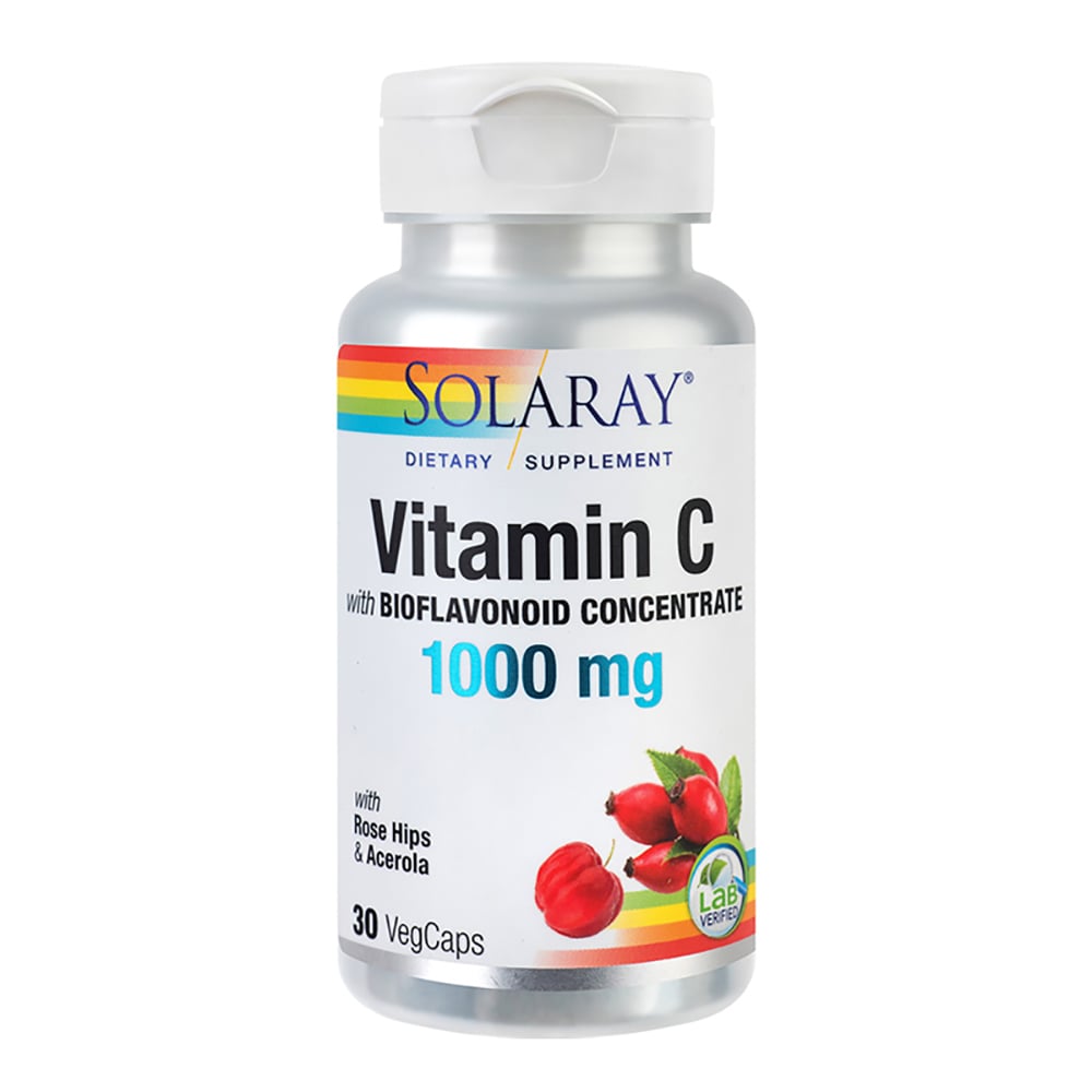 Vitamin C, 1000 mg adulti, 30 capsule vegetale, Solaray, Secom (1000