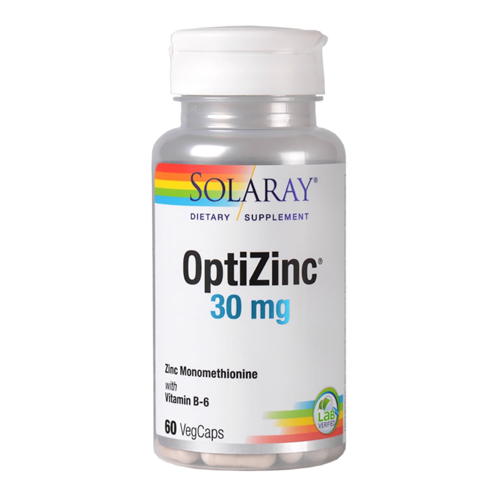 OptiZinc, 30 mg, 60 capsule vegetale, Solaray, Secom noriel.ro