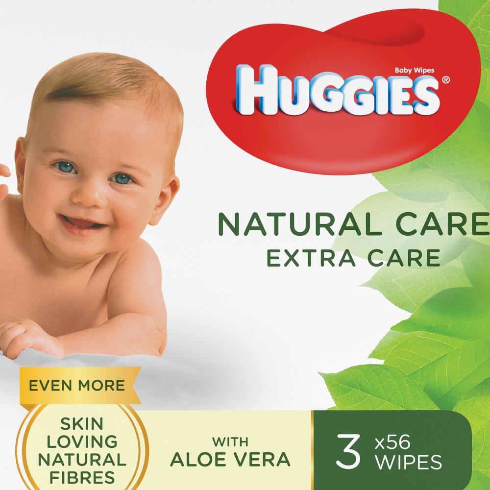 Servetele umede huggies natural care extra care triplo