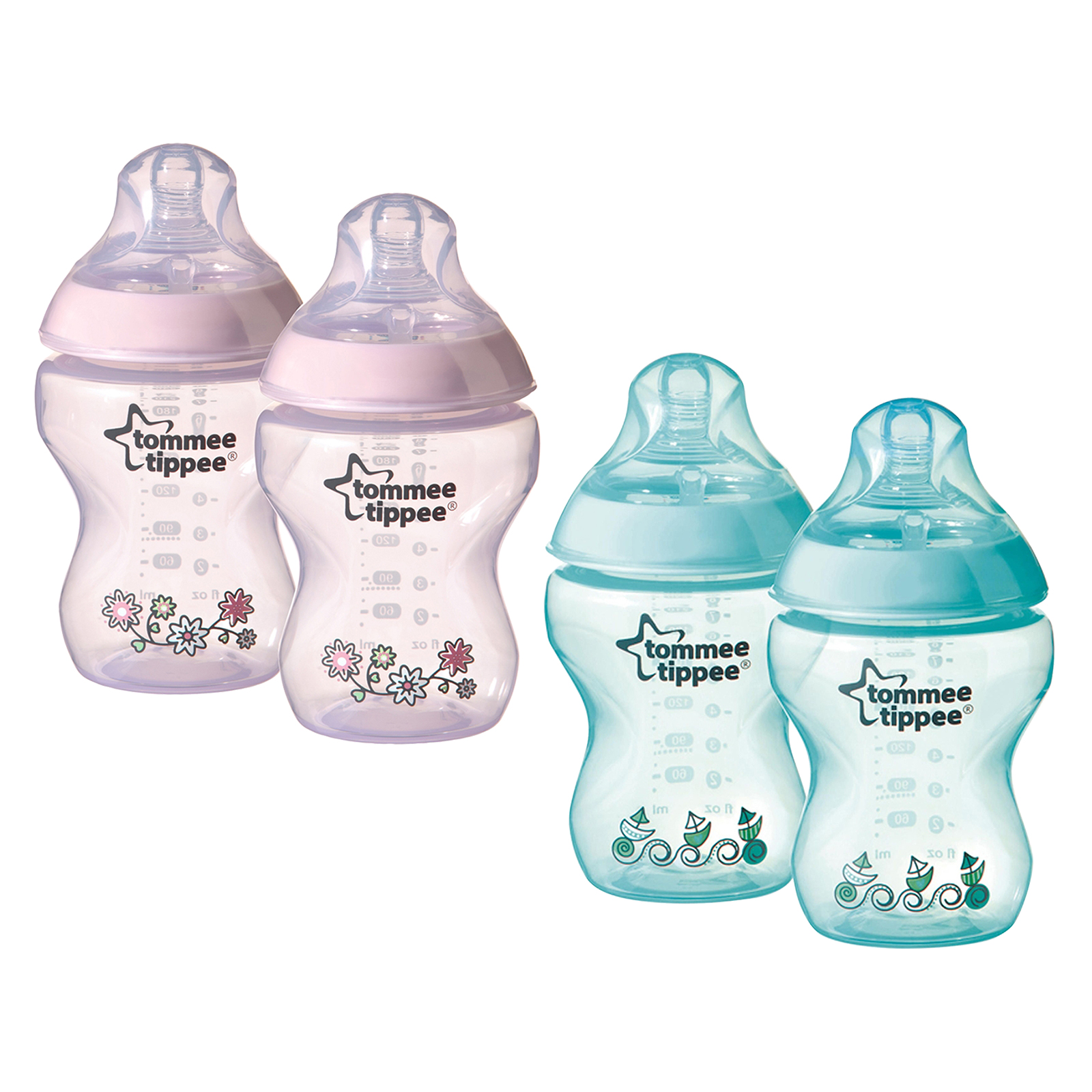 Set 2 Biberoane PP Tommee Tipple - Decorated Bottles, +0 luni, 260ml