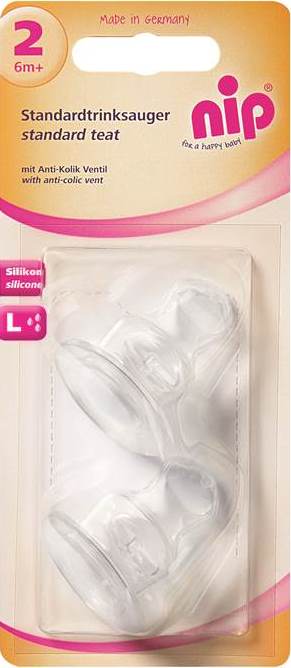 Set 2 tetine ortodontice silicon Nip, L - nr 2, +6 luni