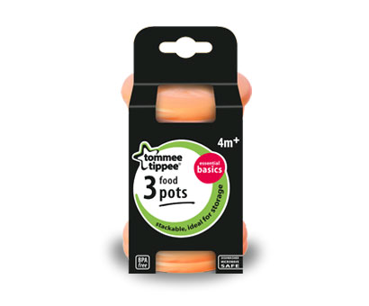 set 3 recipiente de stocare hrana cu capac, tommee tippee