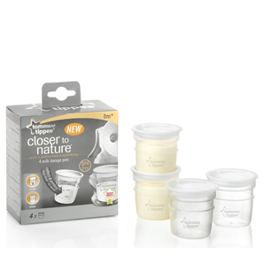 set 4 recipiente de stocare pentru lapte matern tommee tippee - close to nature