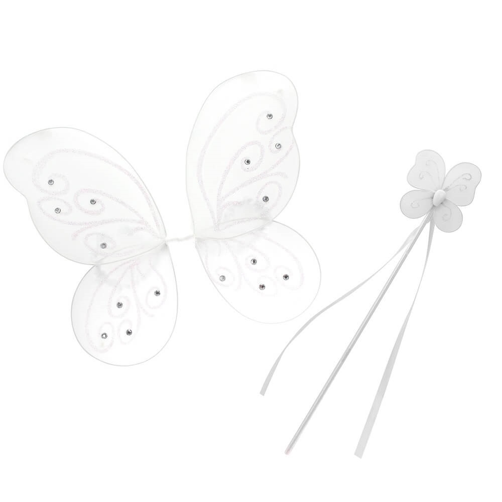 set aripioare si bagheta sparkle girlz - alb