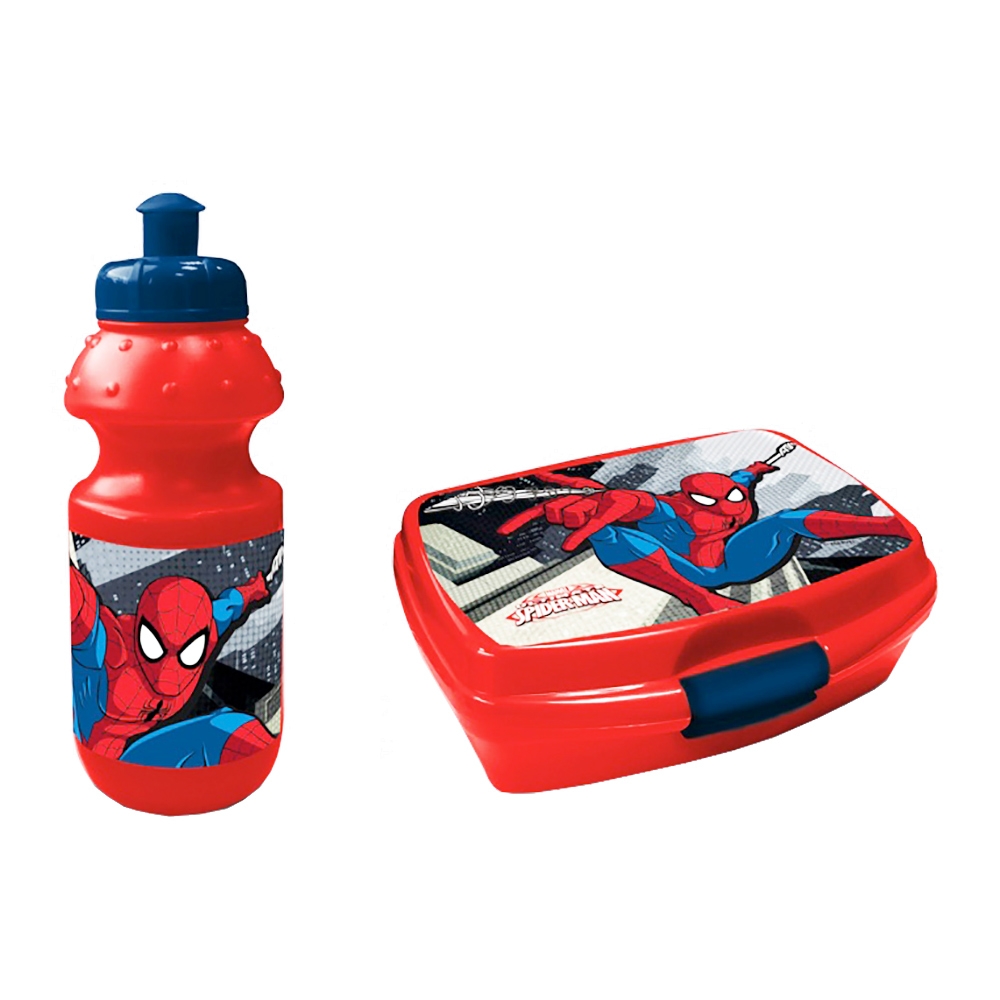 set cutie pentru pranz si termos spiderman