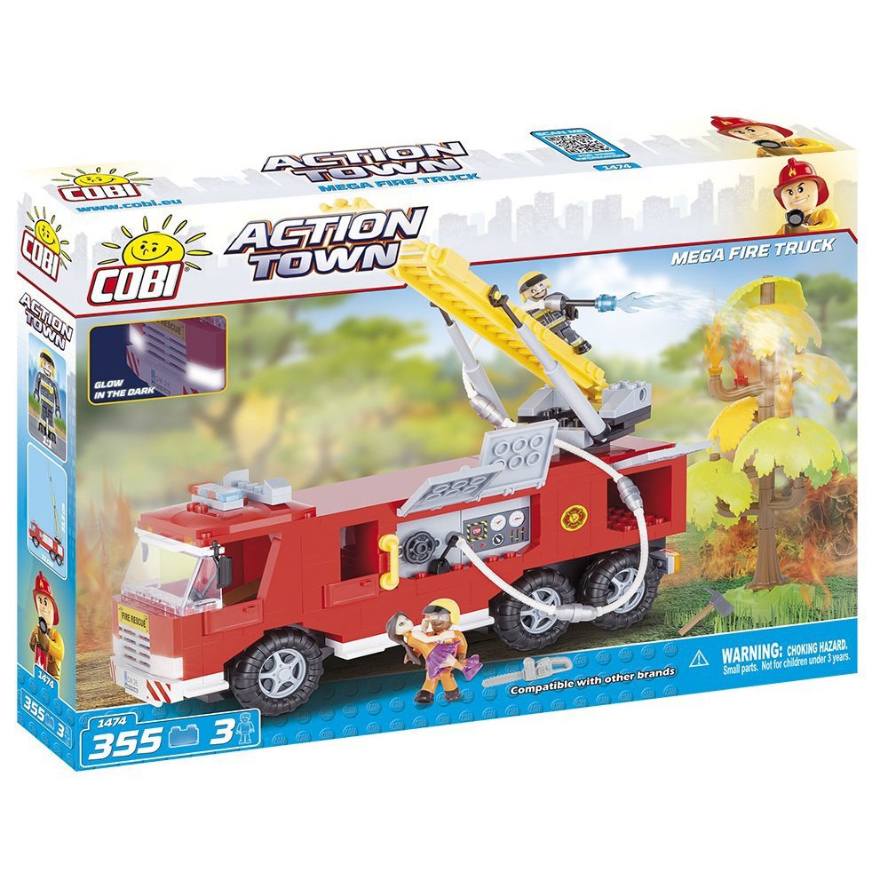 set de constructie cobi action town - mega camionul de pompieri