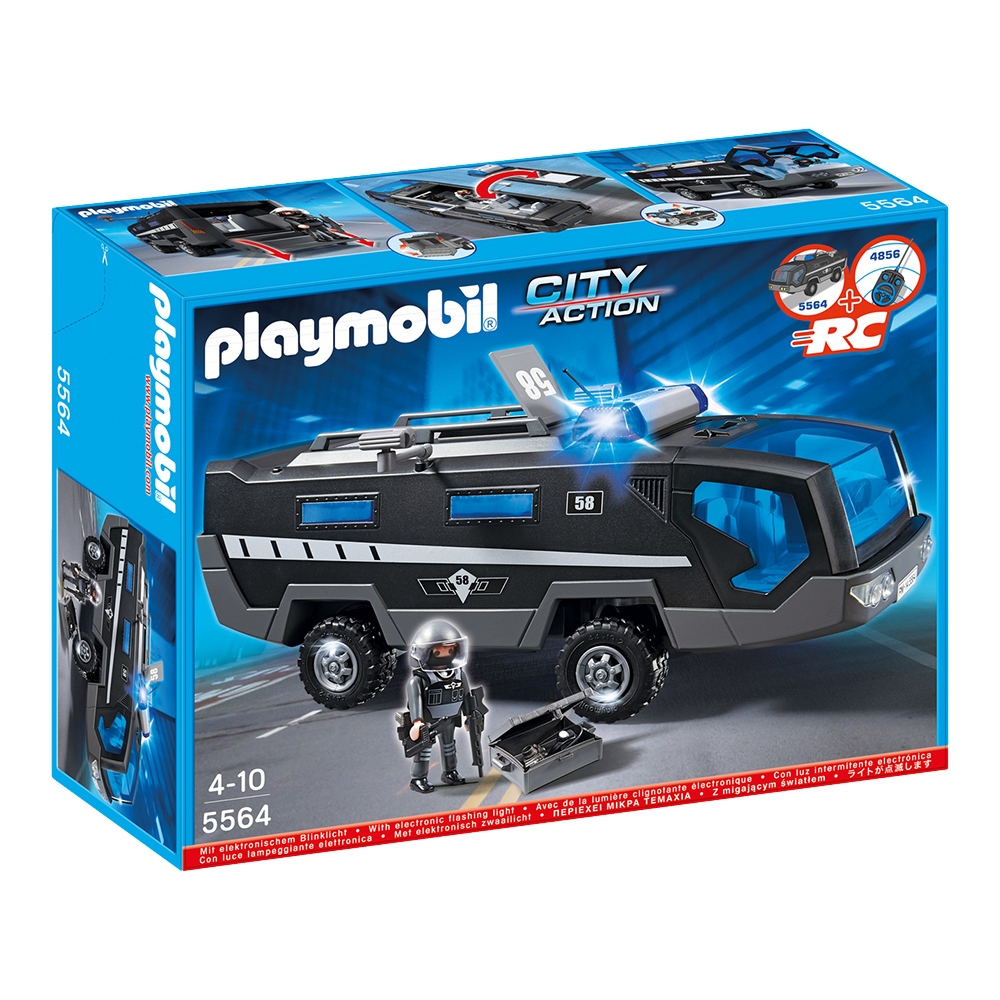 set de constructie playmobil city action - masina de comanda a fortelor speciale (5564)