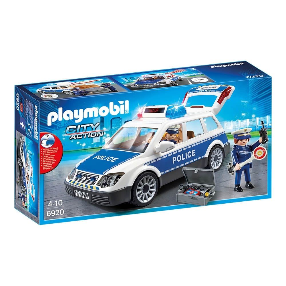 set de constructie playmobil city action - masina de politie cu lumina si sunete (6920)