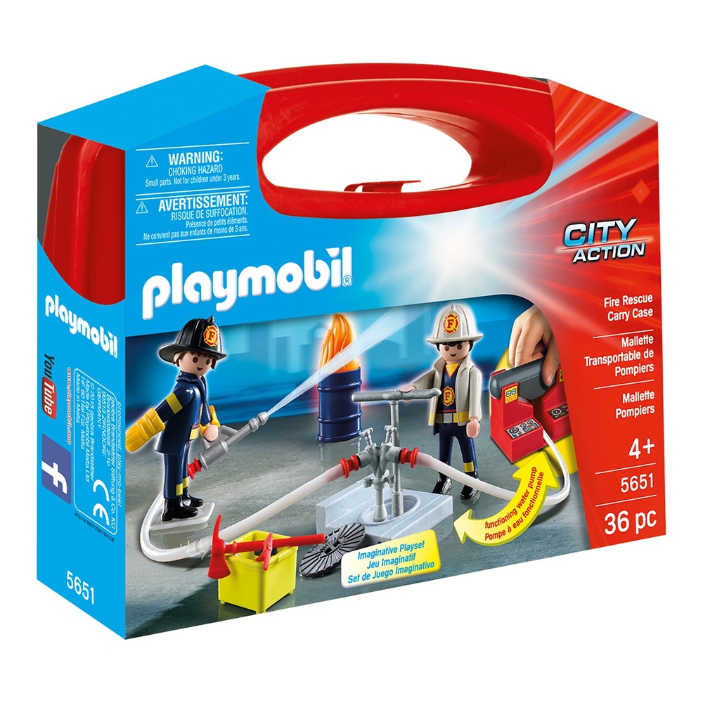 set de constructie portabil playmobil city action - operatiunea de salvare (5651)