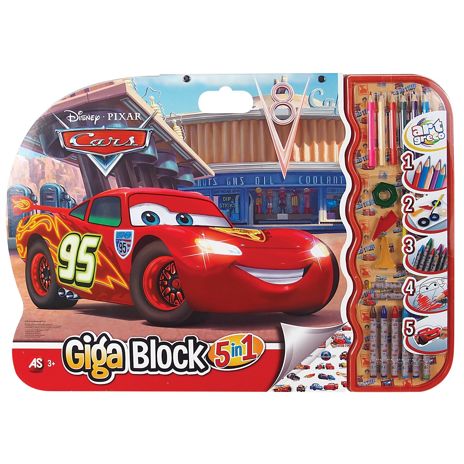 set desen cu accesorii 5 in 1 cars