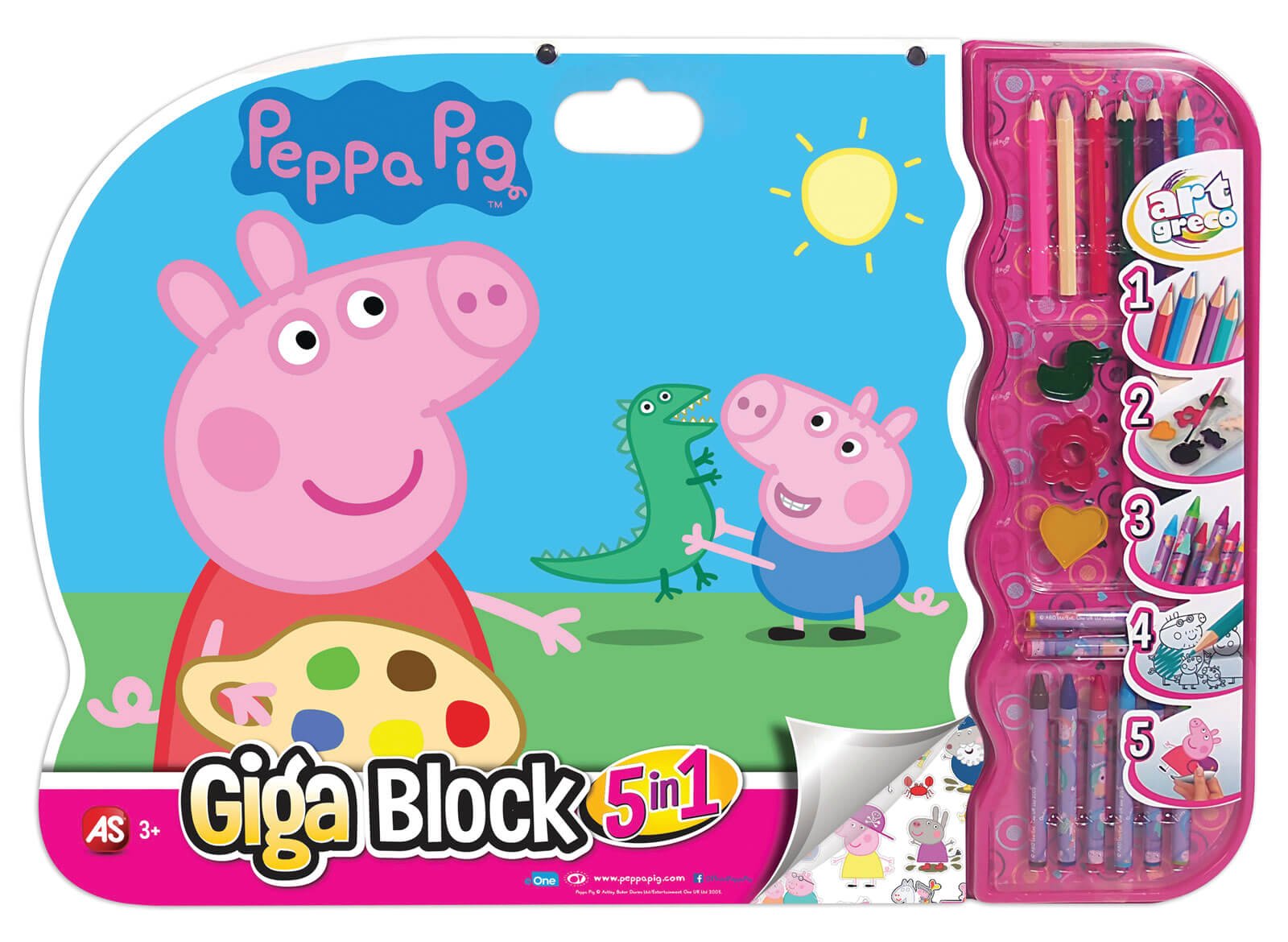 set desen cu accesorii 5 in 1 peppa pig