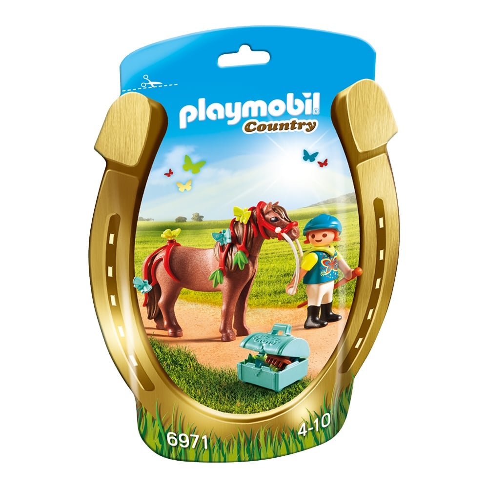 set figurine playmobil country - ingrijitor si ponei cu fluturasi (6971)
