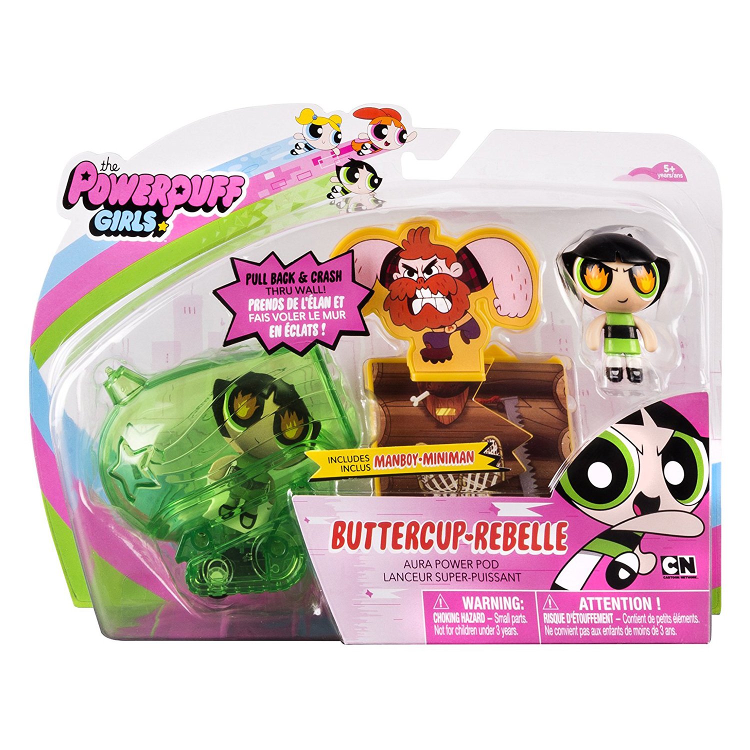 set figurine powerpuff girls aura power pods, buttercup