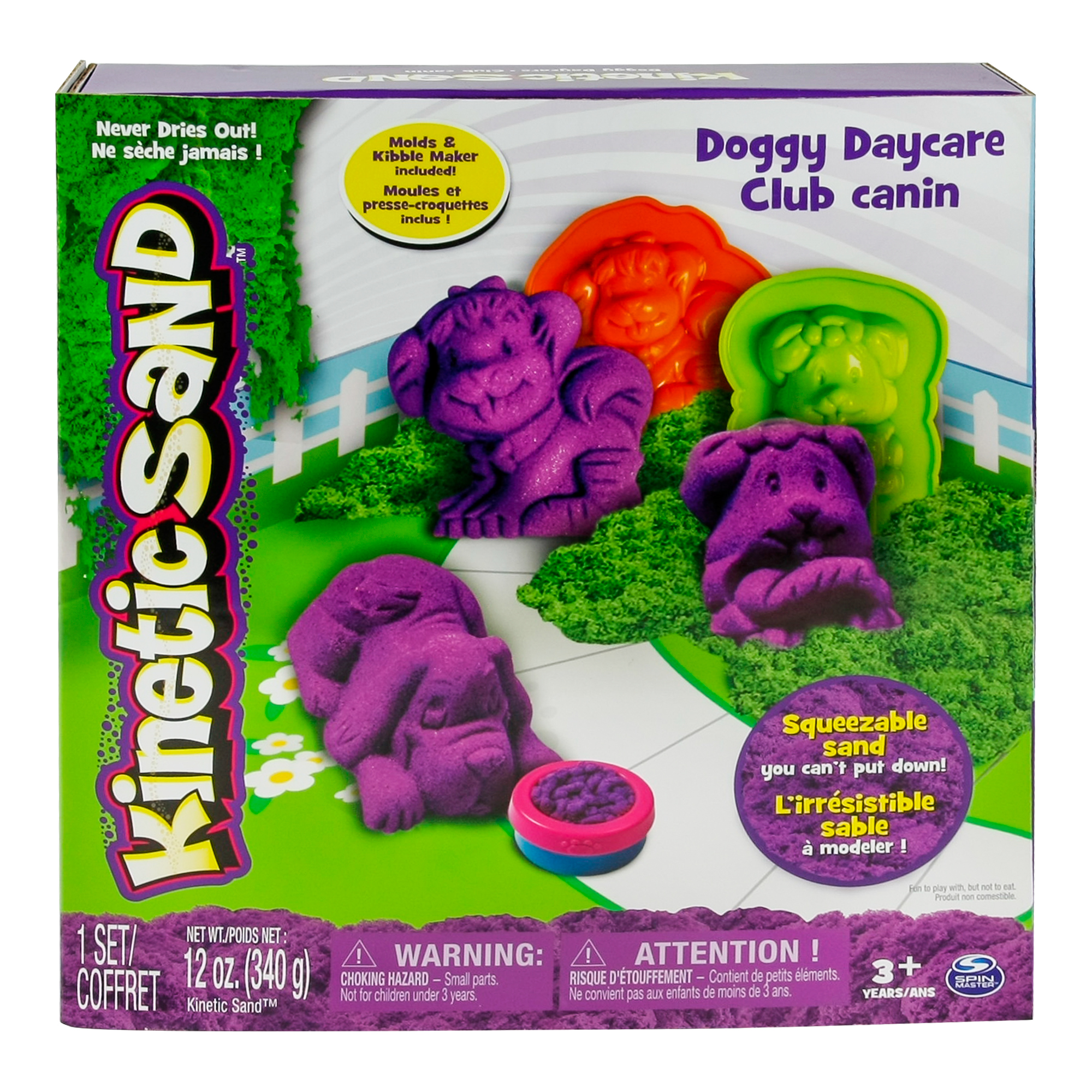 set kinetic sand cutia cu nisip catel / dinozaur