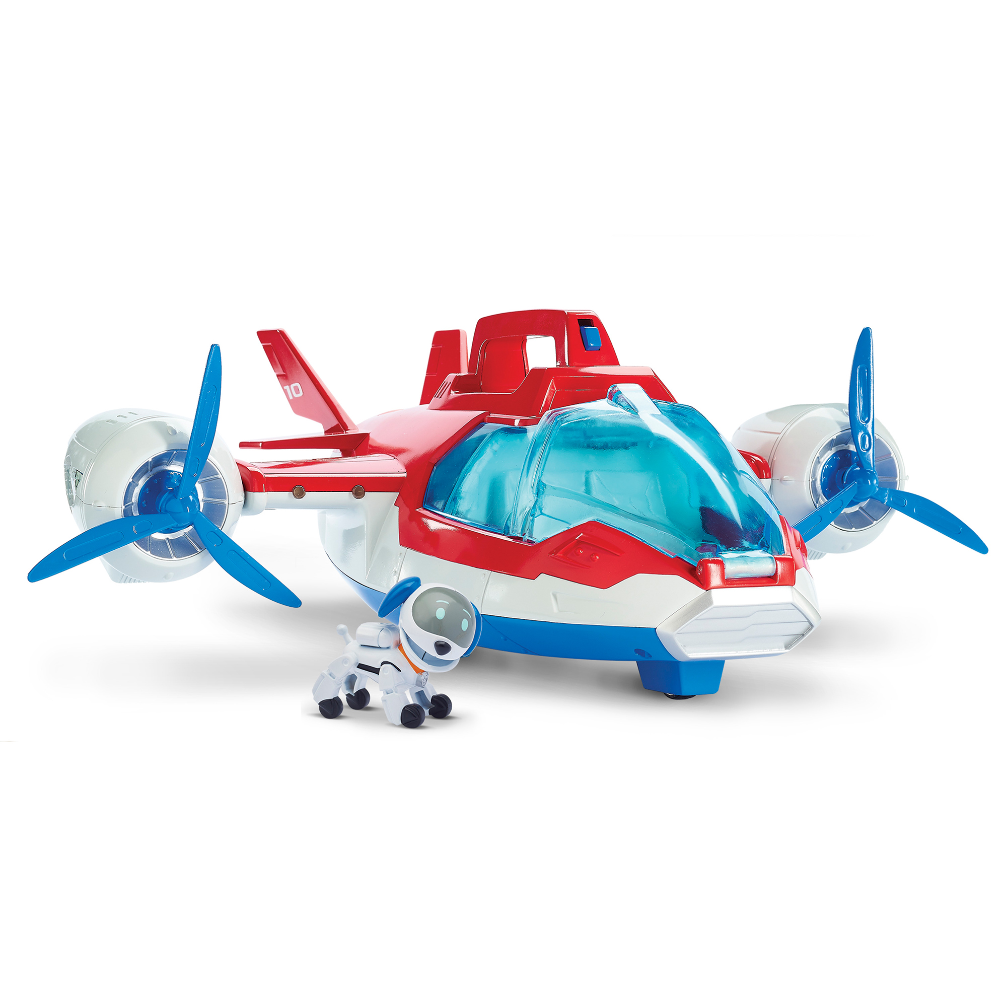 set paw patrol - figurina si aeronava cu lumini si sunete