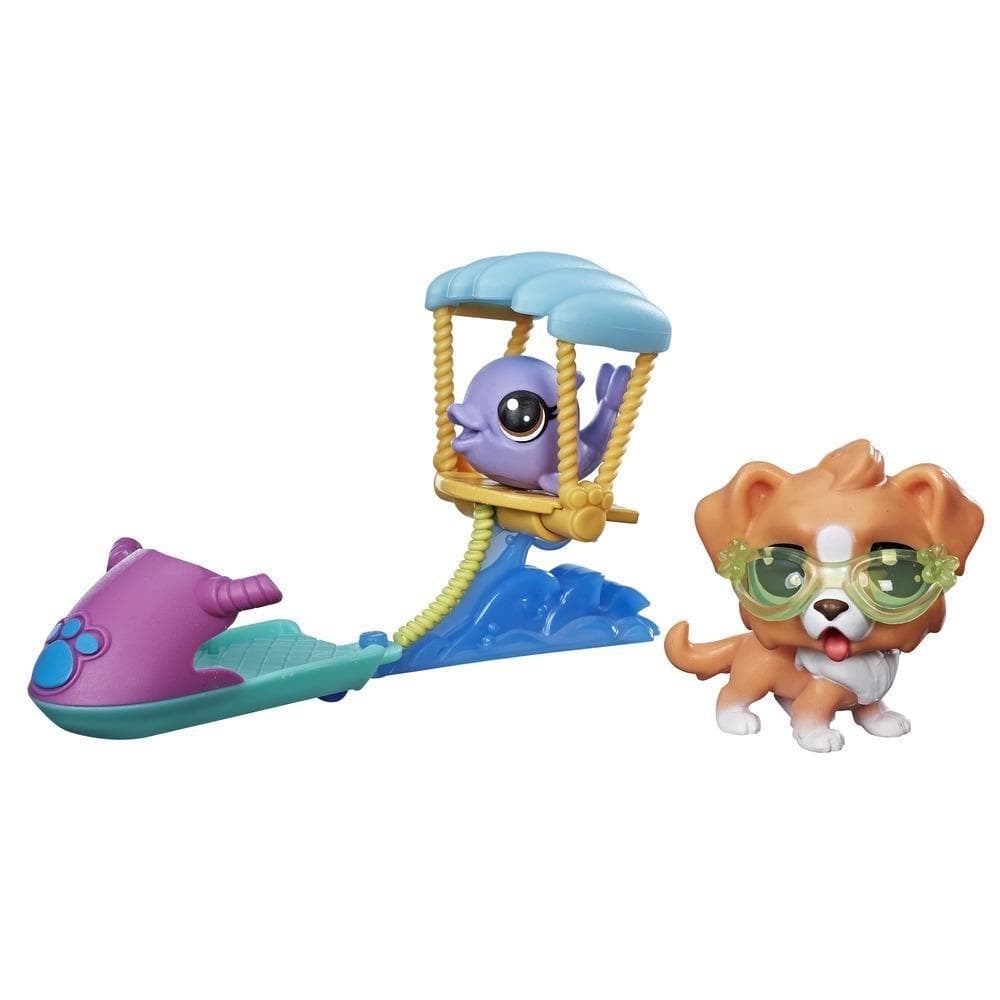 set tematic cu figurine littlest pet shop - parasailing cu animale