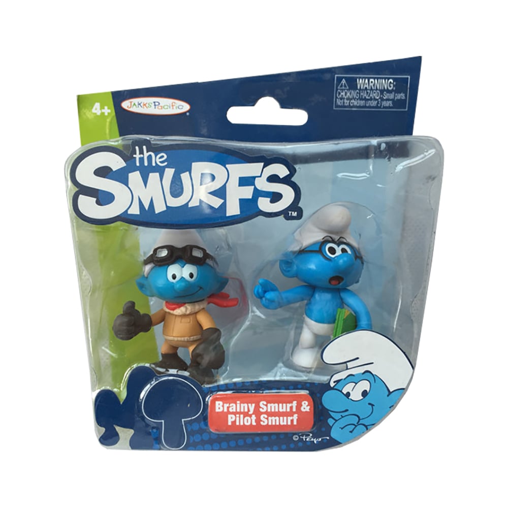 set tematic cu figurine smurfs - brainy strumf si pilot strumf