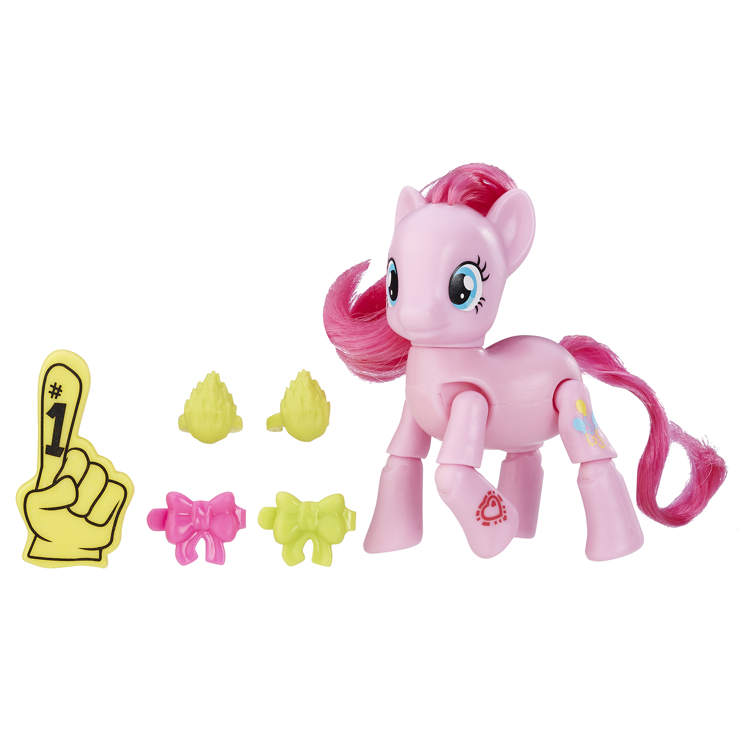 set tematic my little pony cu figurina articulata - pinkie pie majoreta