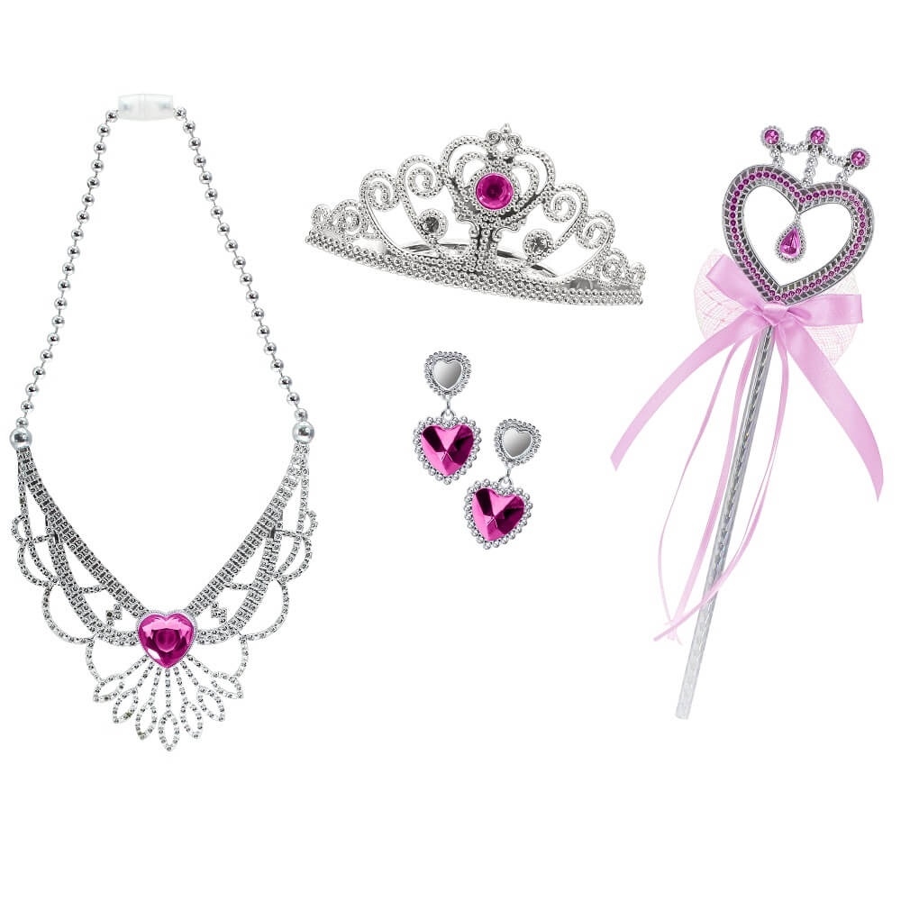 set tiara, bagheta, colier si cercei sparkle girlz - roz