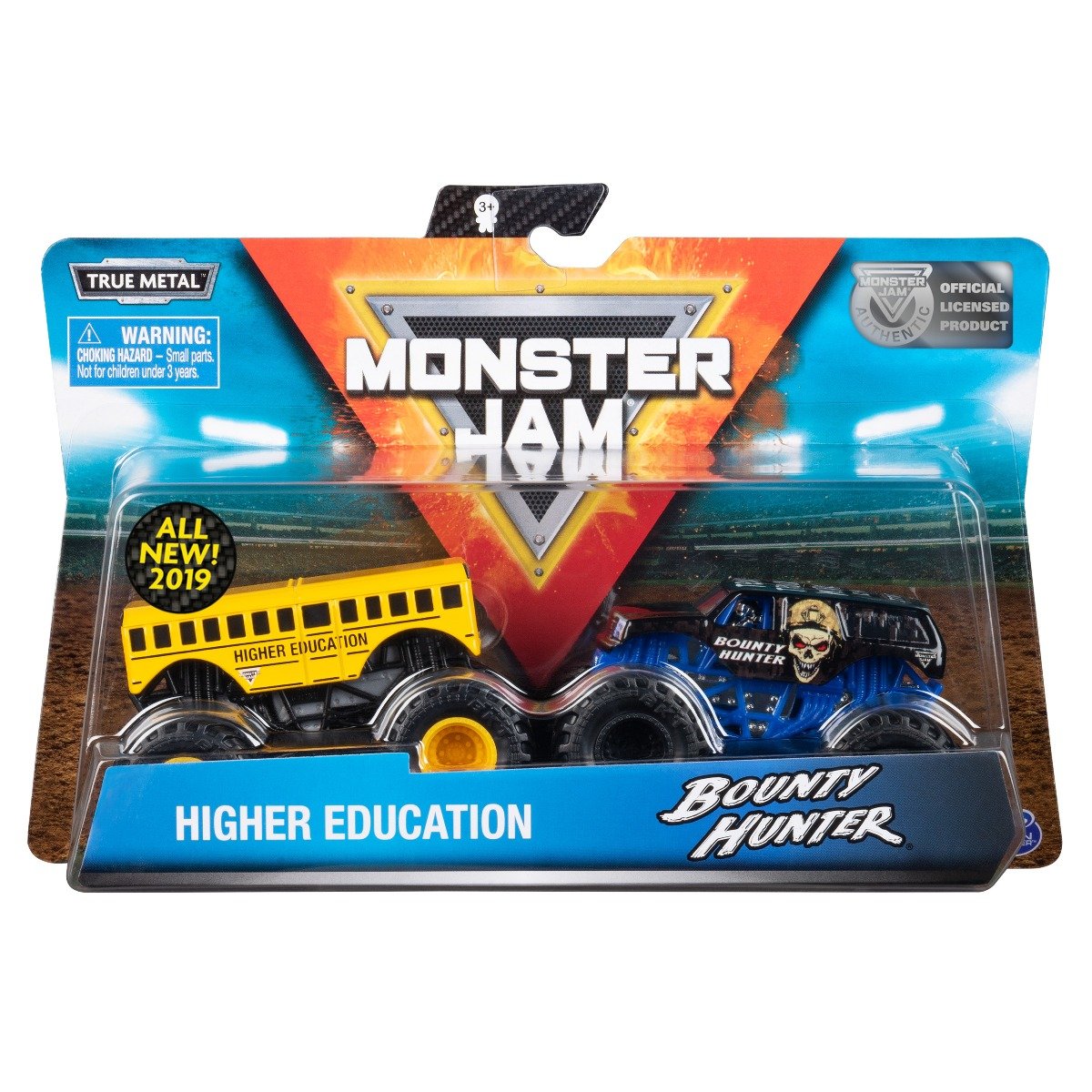 Set 2 masini Monster Jam, Scara 1:64, Bounty Hunter si Higher Education