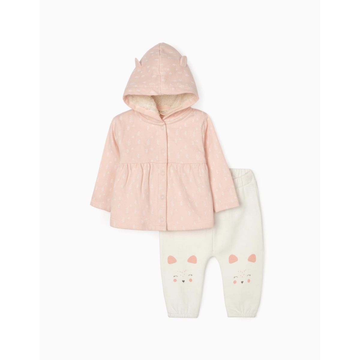 Set bluza cu gluga si urechiuse si pantaloni sport, zippy