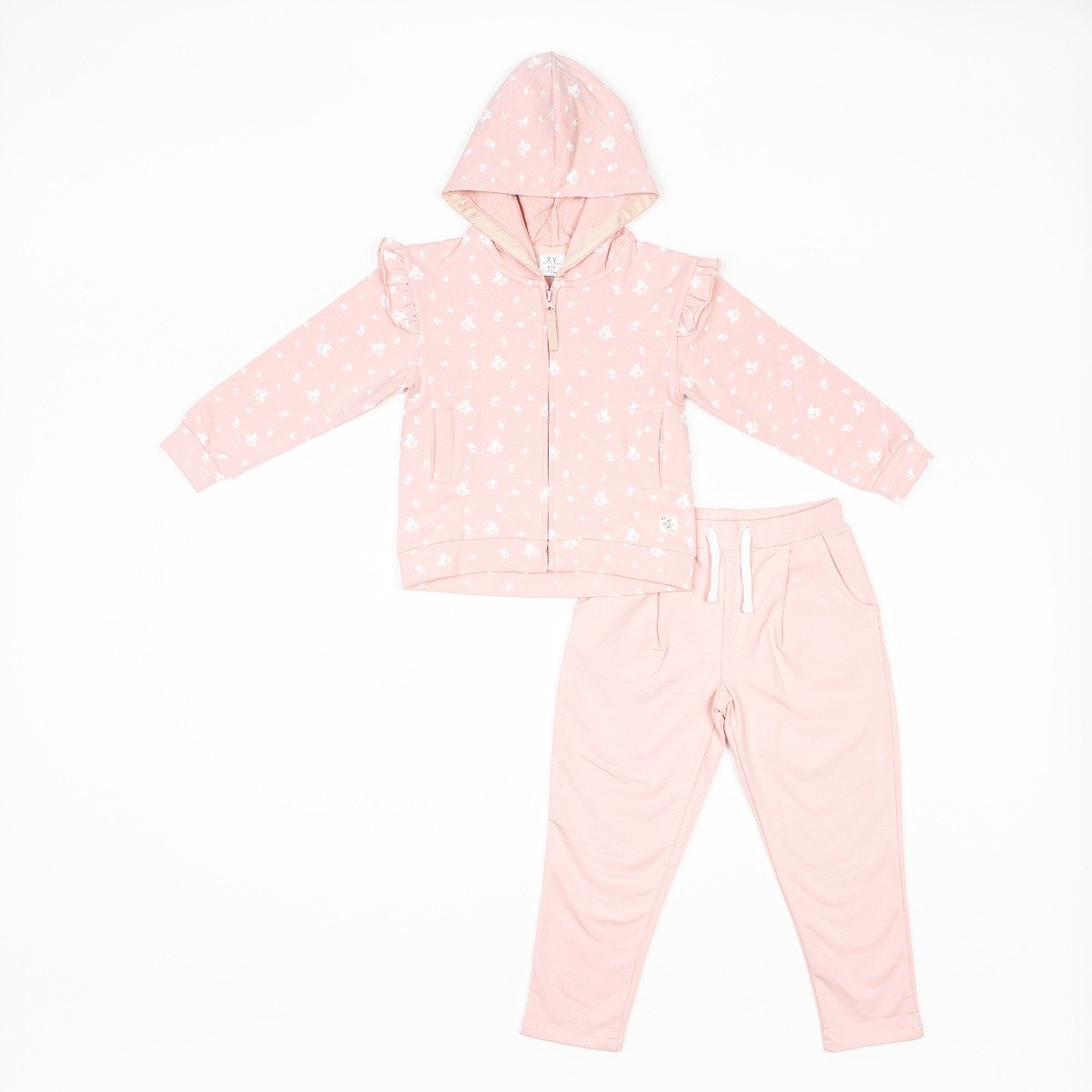 Set Hanorac cu fermoar ascuns si pantaloni, Zippy