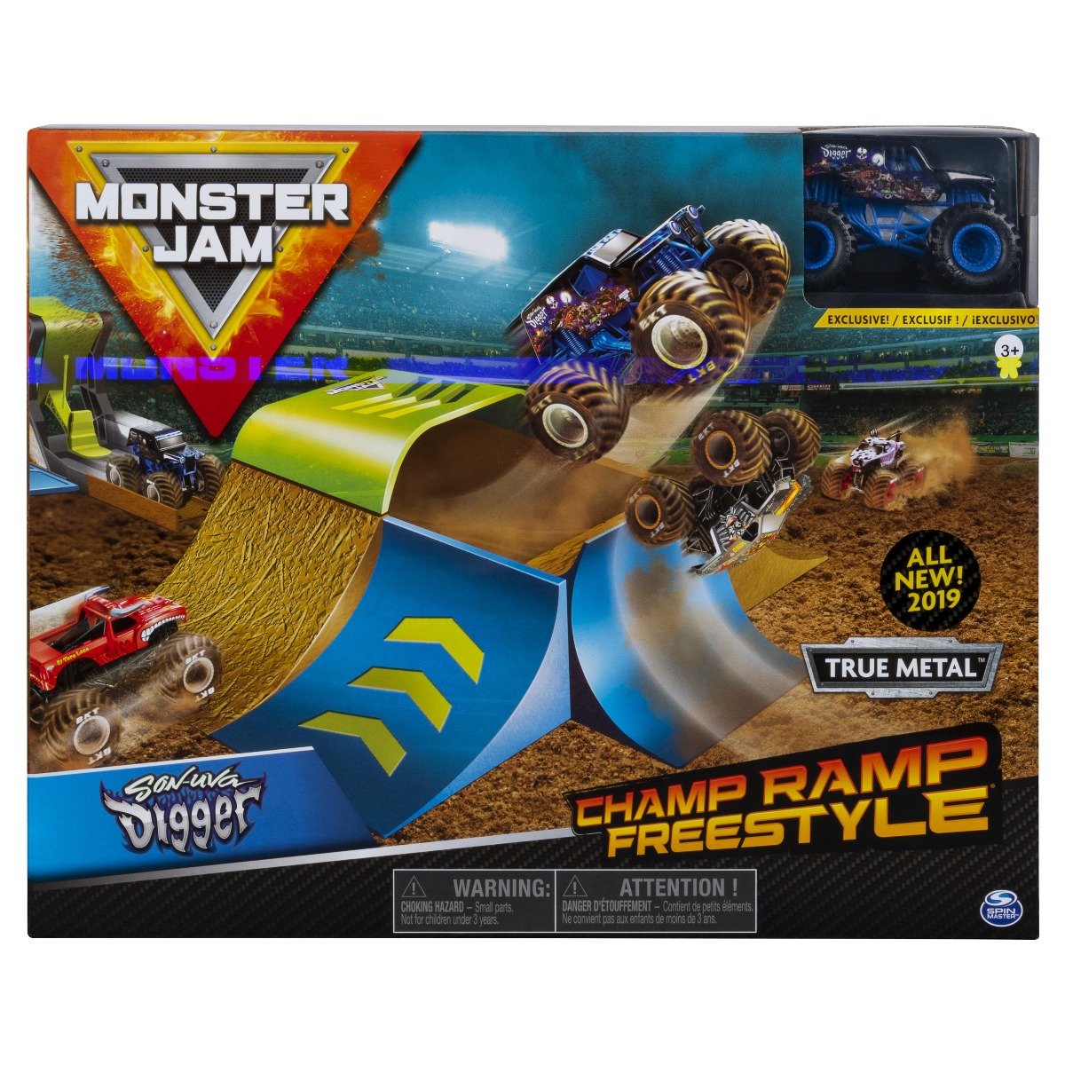 Set masinuta Monster Jam Champ Ramp Freestyle Son-uva Digger