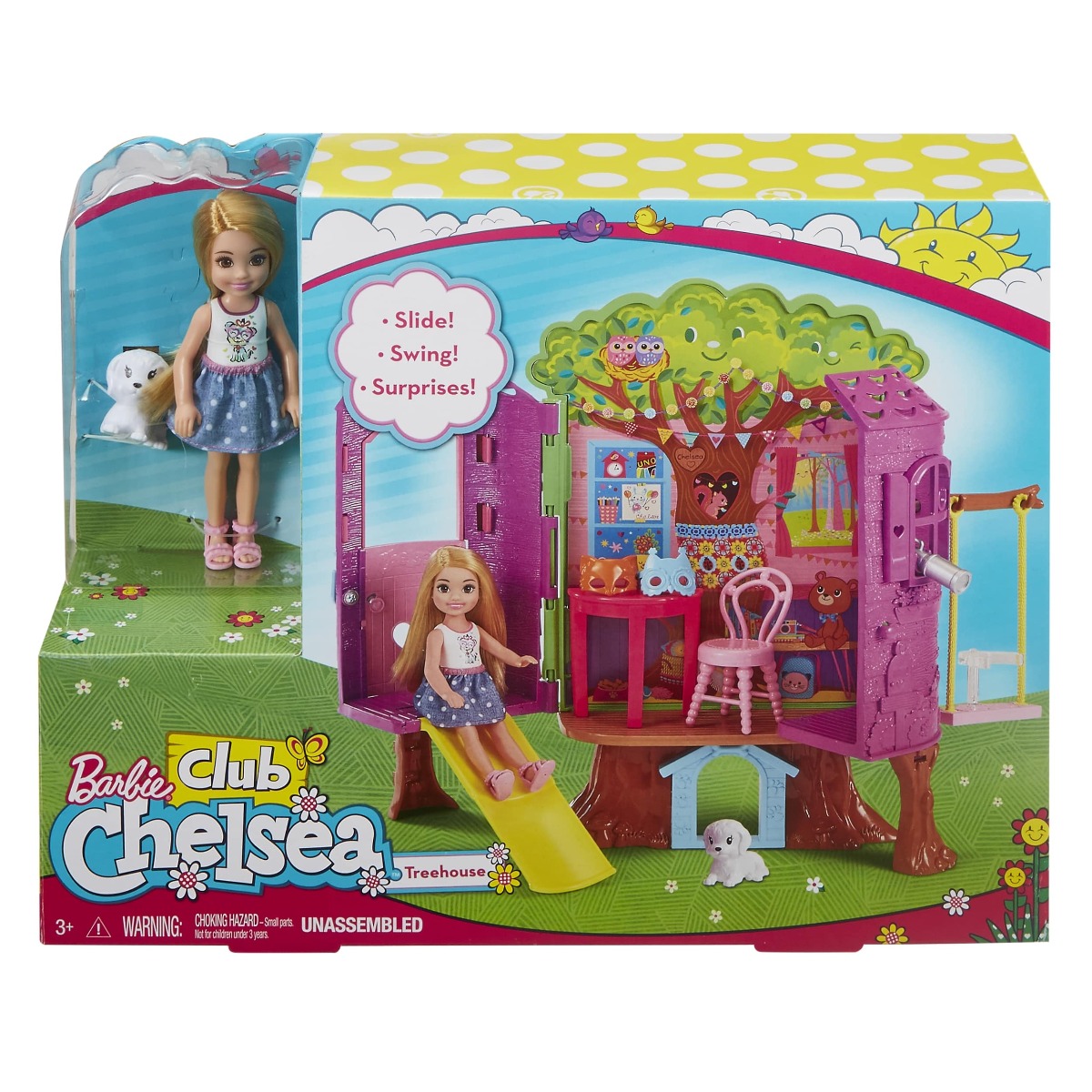Set papusa Chelsea Barbie casa din copac FPF83