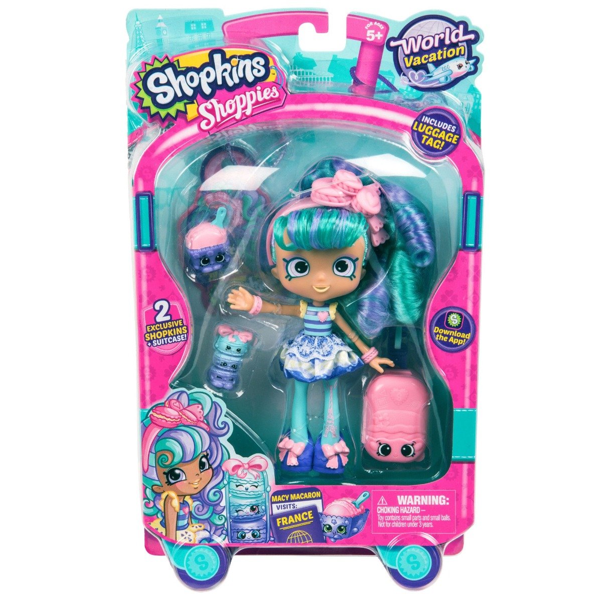 Set papusa shopkins shoppies macy macaron cu accesorii