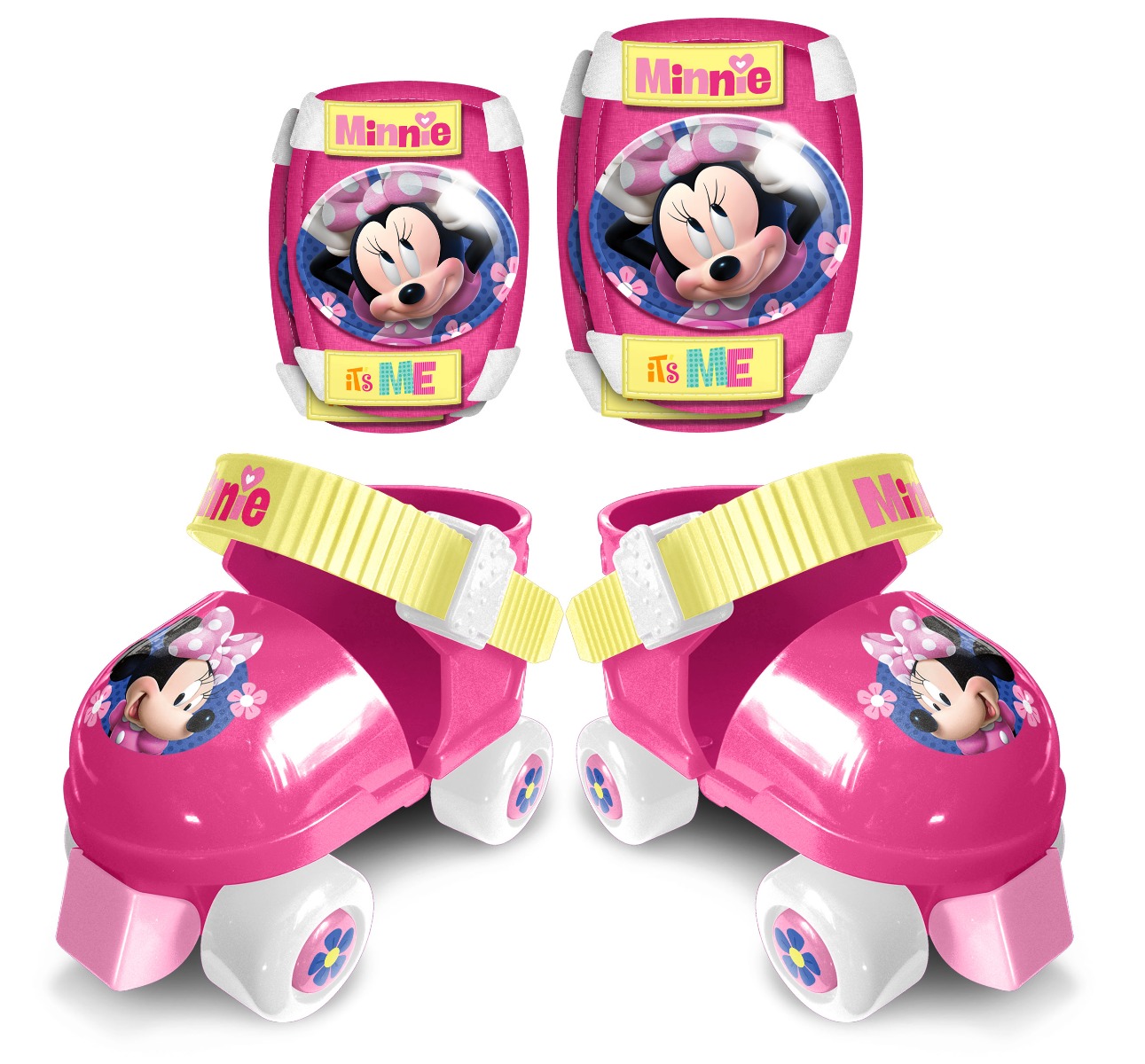Set patine cu rotile si accesorii protectie Disney Minnie, Marime 23-27 Disney Minnie Mouse imagine 2022