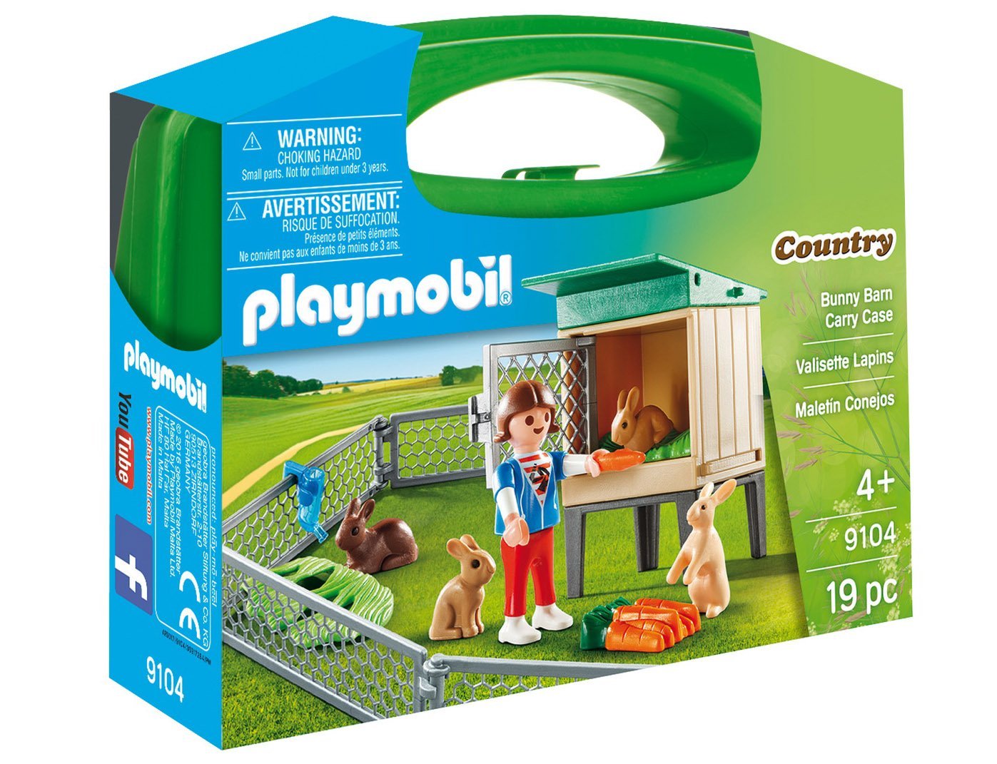 set portabil playmobil country - ferma iepurarilor (9104)