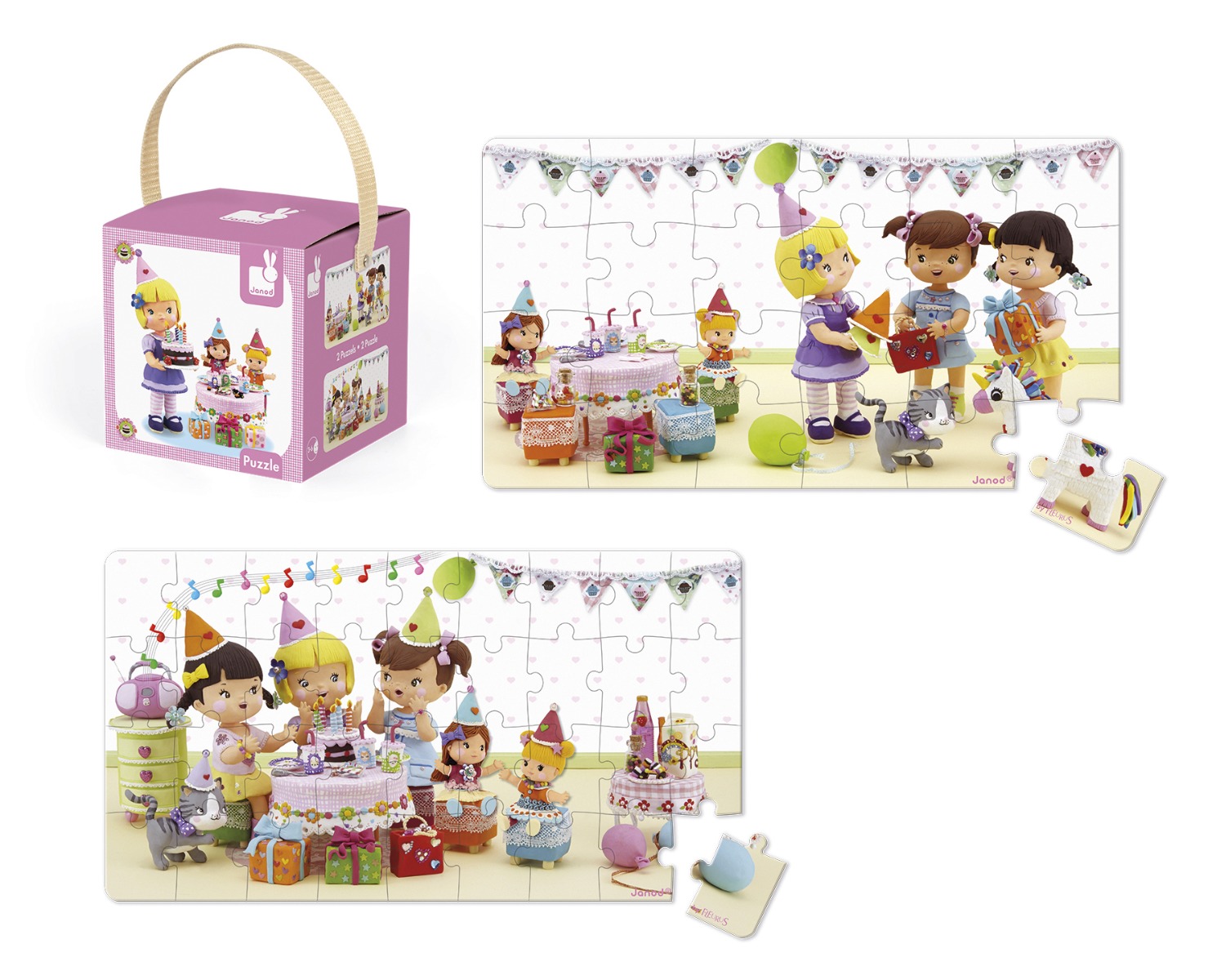Set puzzle Janod - Petrecerea Julietei 24, 36 piese, 2 bucati