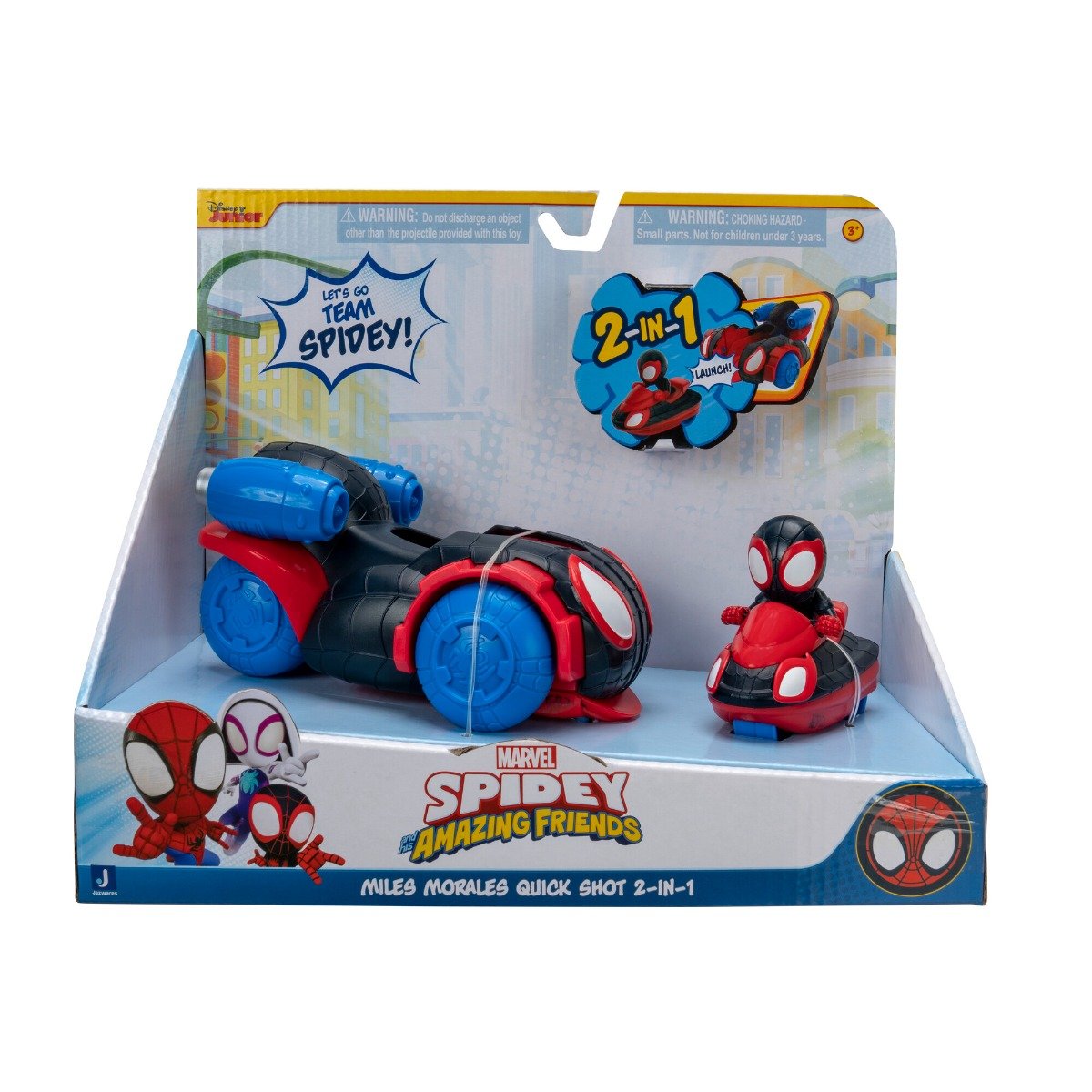 Set figurina si vehicul 2 in 1, Spidey and Amazing Friends, Miles Morales Amazing