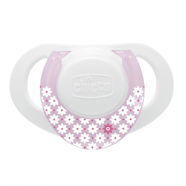 suzete din silicon chicco, forma anatomica, 0+ luni, 2 buc - roz