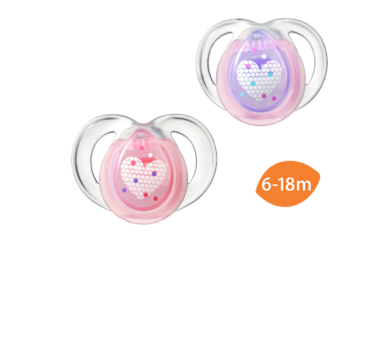 suzete ortodontice de noapte tommee tippee, 6 - 18 luni, 2 buc