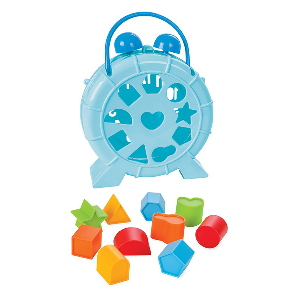 Set de joaca, blocuri de construit cu ceas sortator, Pilsan, Bleu