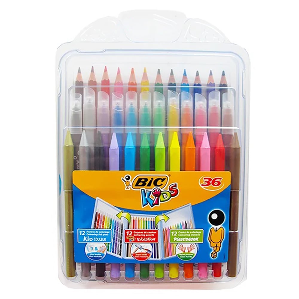 Set de colorat, Bic, 12 creioane, 12 markere si 12 creioane cerate Rechizite si accesorii 2023-09-21