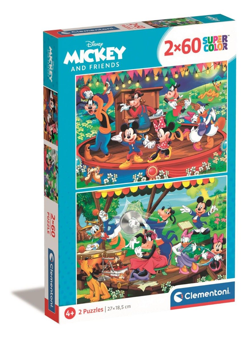 Puzzle Clementoni Disney Mickey Mouse si prietenii sai, 2 x 60 piese Clementoni imagine 2022 protejamcopilaria.ro