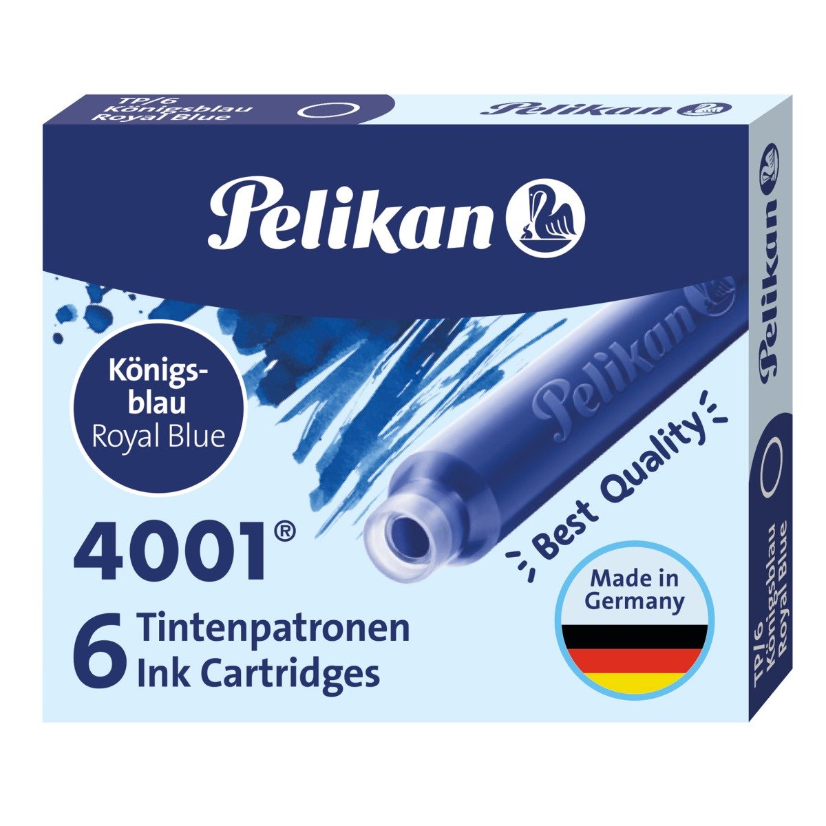 Set 6 patroane mini cu cerneala, Herlitz, 4001 TP6, Cerneala Albastru Royal