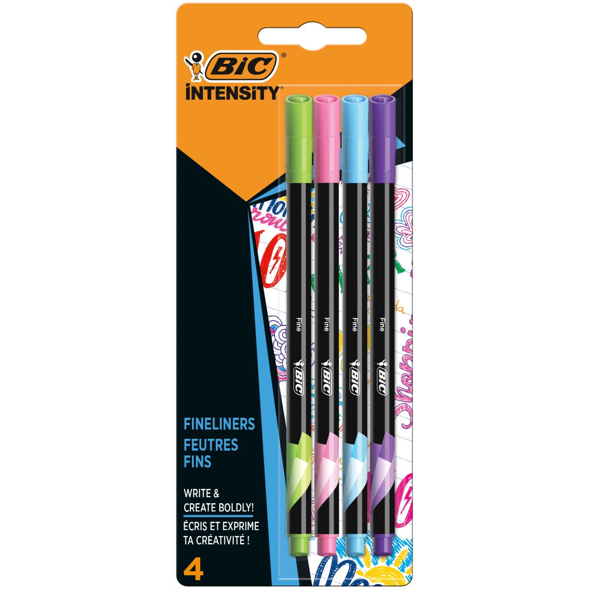 Set 4 finelinere, Bic, Intensity Fine 0,4 mm
