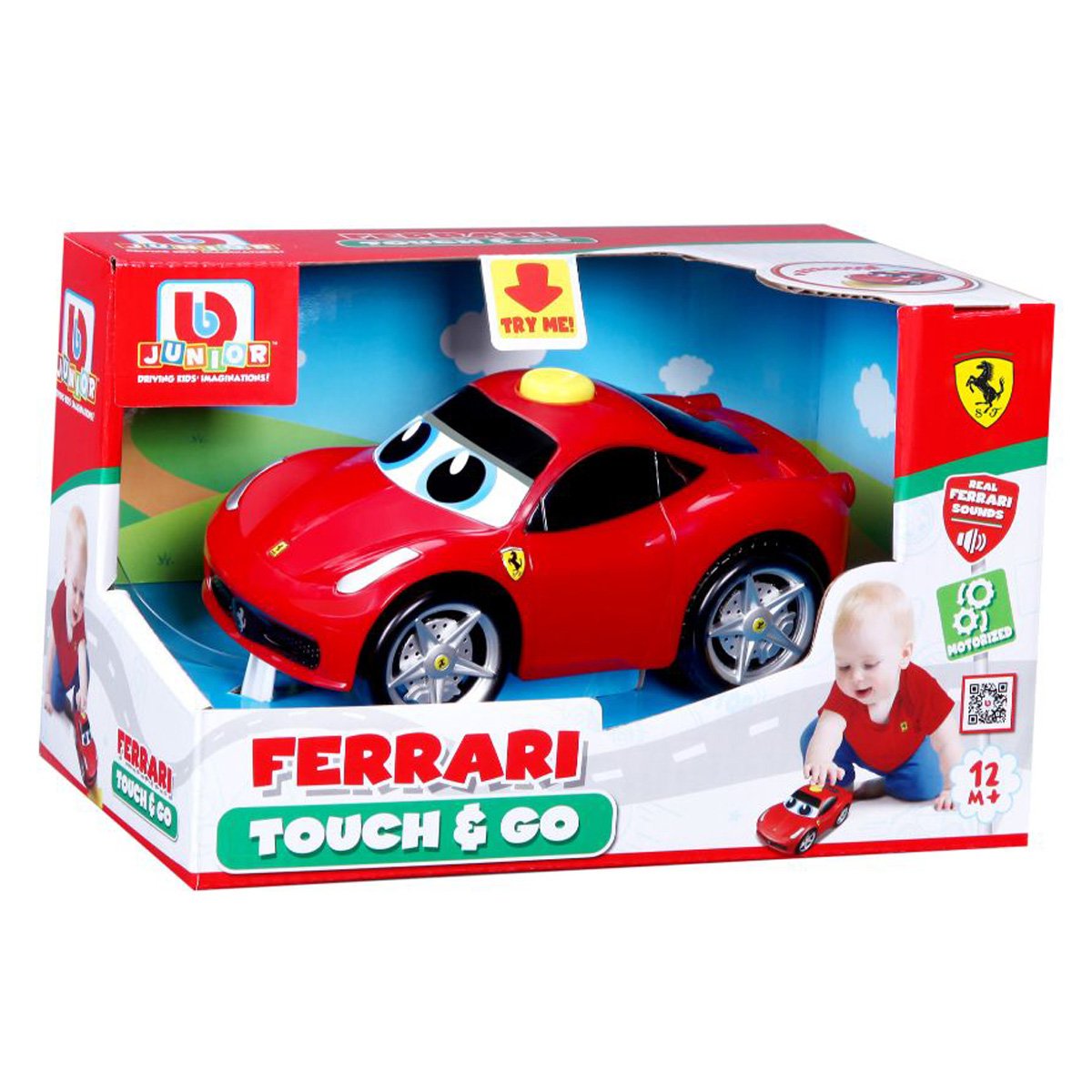 Primul meu Ferrari Touch And Go, Bburago, 458 Italia Jucarii Bebelusi