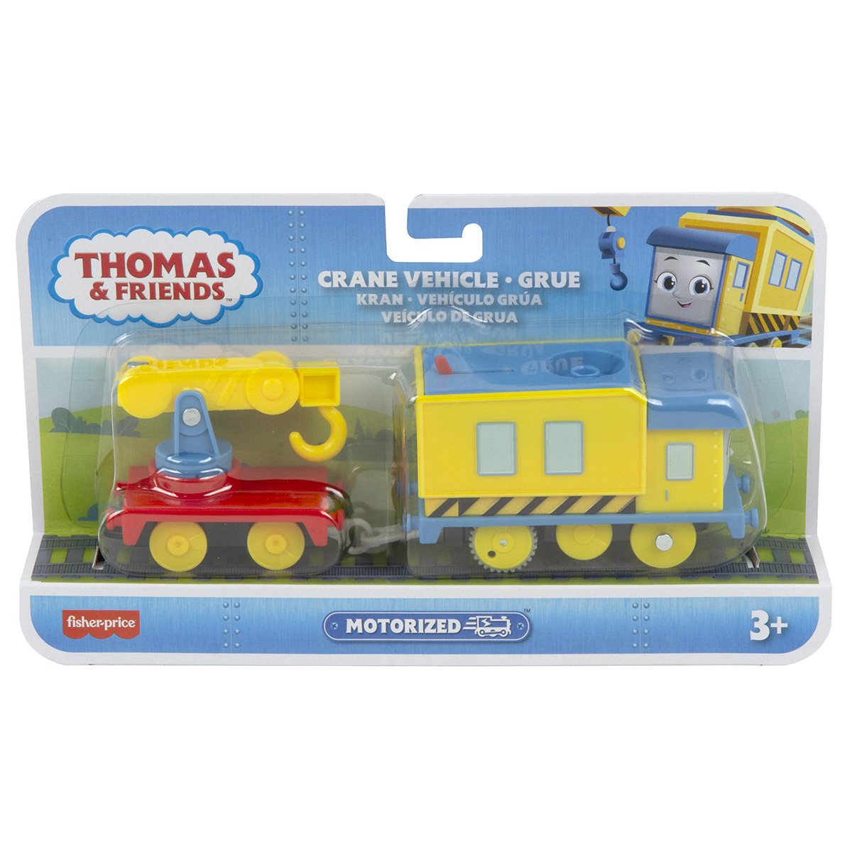 Locomotiva motorizata cu vagon, Thomas and Friends, Crane Vehicle Grue, HDY71 and