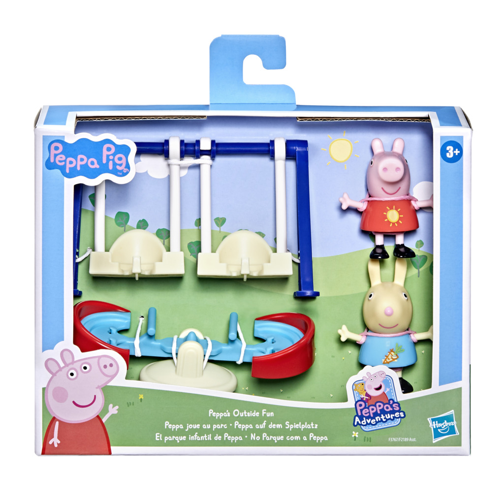 Set de joaca cu 2 figurine si accesorii, Peppa Pig, Outside Fun, F2217