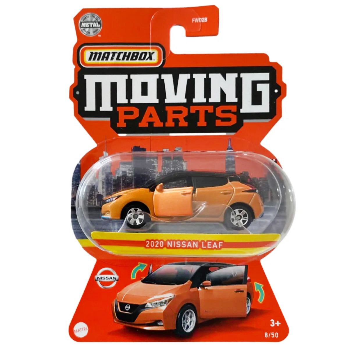 Masinuta Matchbox, Moving Parts, 2020 Nissan Leaf, 1:64, HLG10
