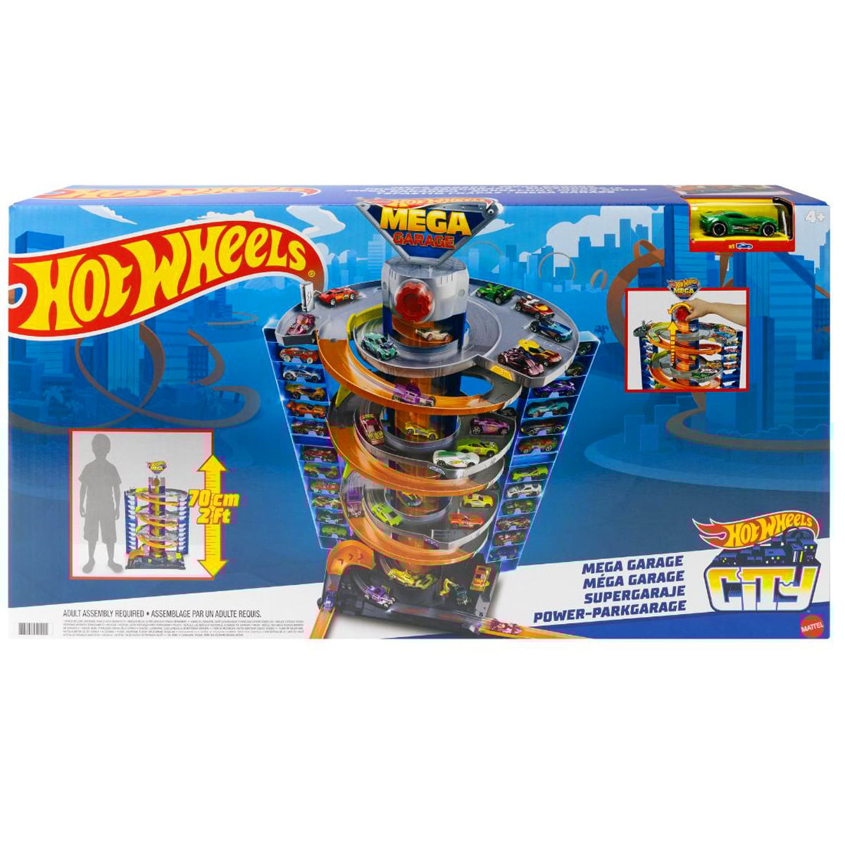 Set de joaca cu masinuta Hot Wheels City, Mega Garage, GTT95