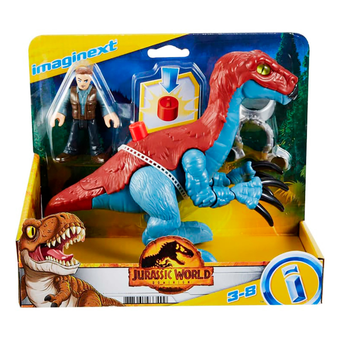 Poze Set dinozaur cu figurina, Imaginext Jurassic World, Therizinosaurus, GVV63