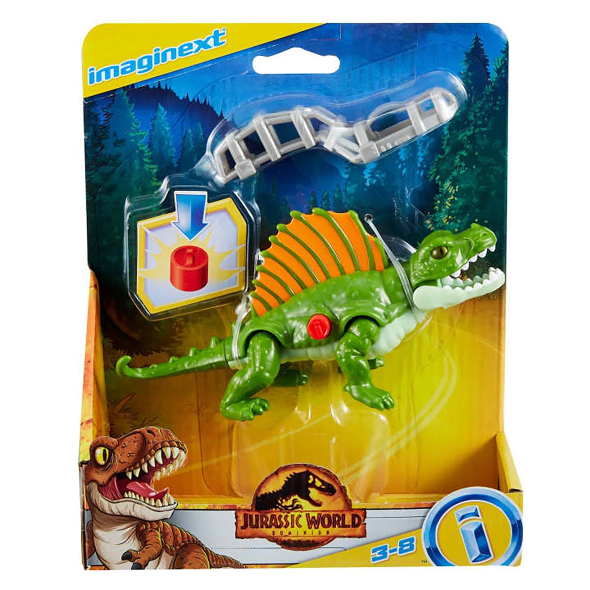 Figurina dinozaur si accesoriu, Imaginext Jurassic World, Dimetrodon, GVV96