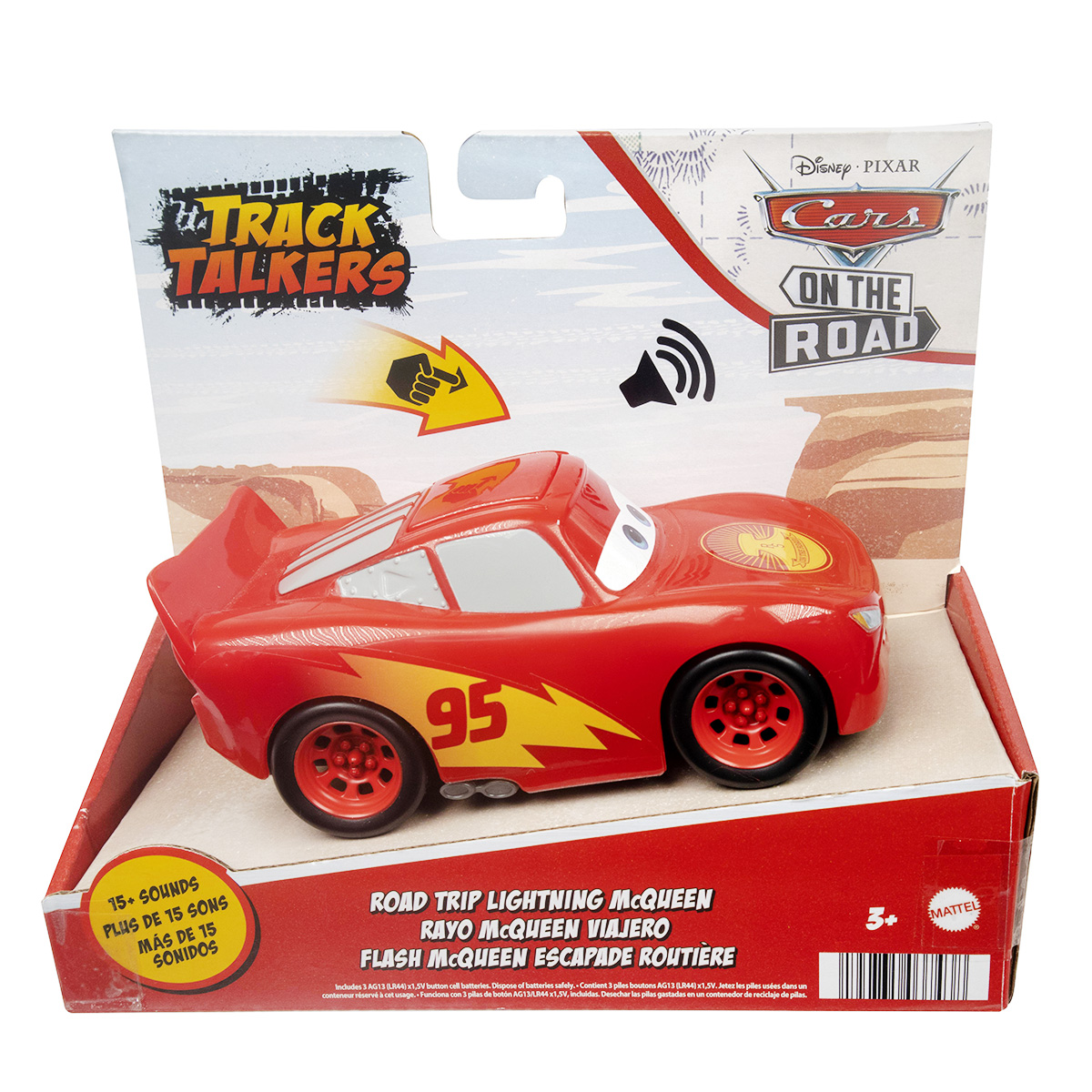 Masinuta cu sunete, Disney Cars, Road Trip Lightning McQueen, 14 cm, HFC53